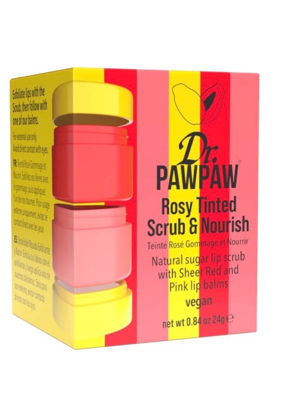 Rosy Tinted Scrub & Nourish Lip Set - Dr Paw Paw
